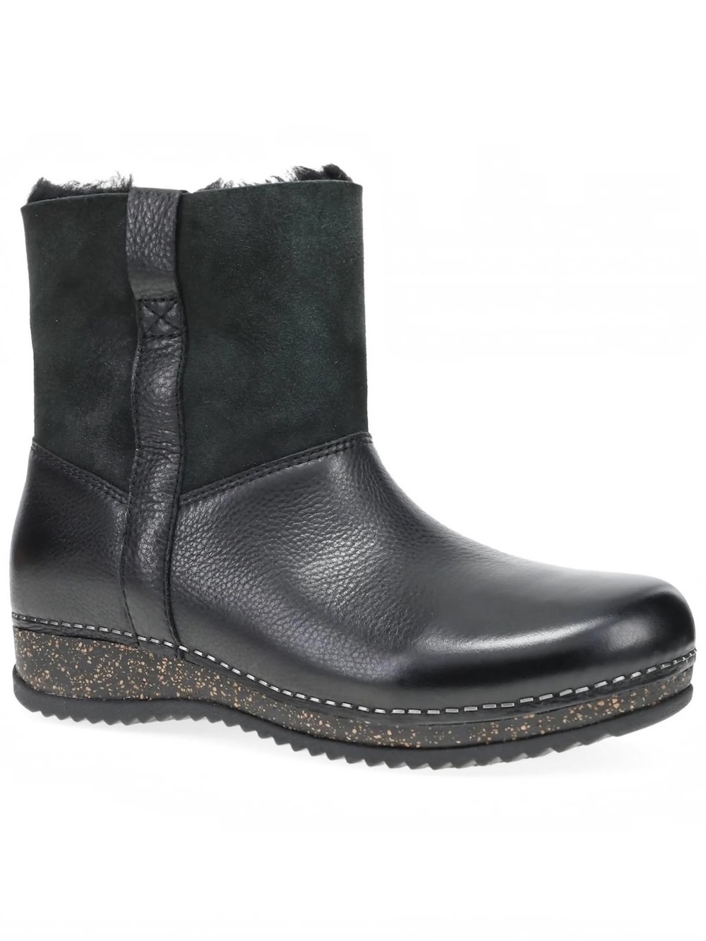 NEW Dansko Mckenzie Black Leather Waxy Shearling Lined Boots EU 42 US 8.5-9 NWOB